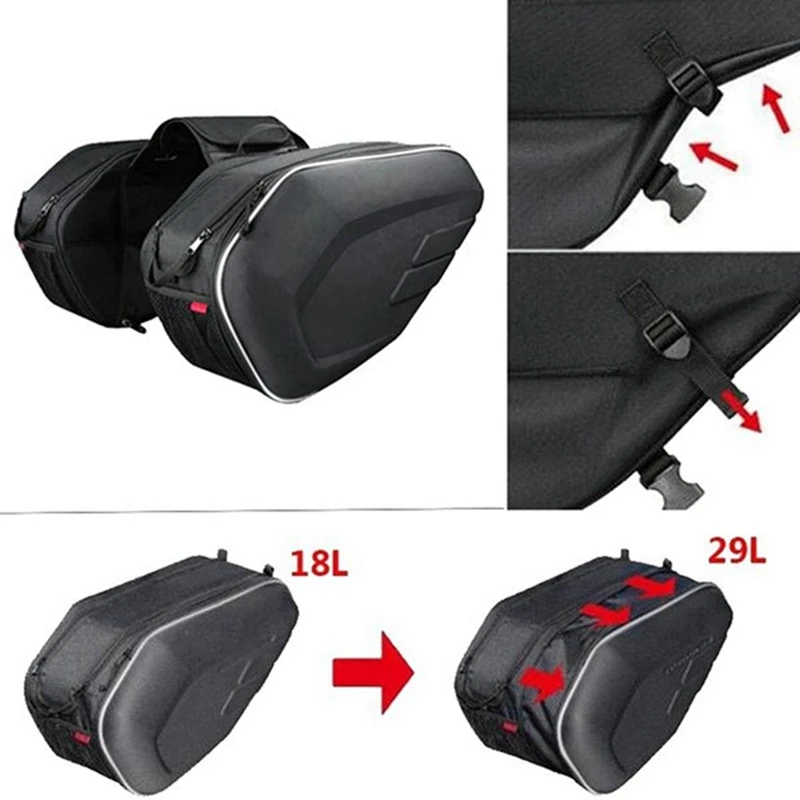 Motorcycle Oxford Cloth Waterproof Rear Back Seat Bag 36L-58L Travel Bag Saddle Bag Side Helmet Bag Riding Travel