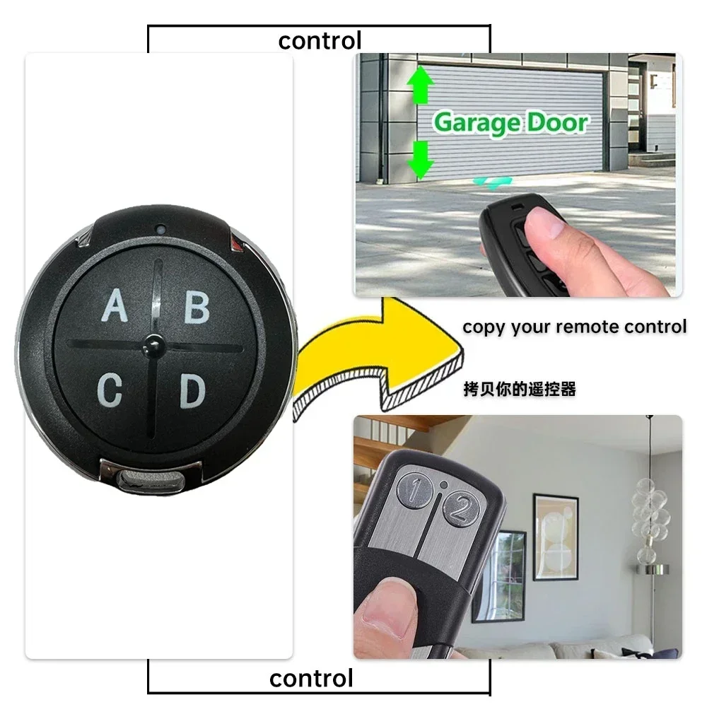 Universal RF433.92MHZ Wireless Clone copy Remote control Switch Duplicate Door Garage Door Control Duplicator Key 4 round Button