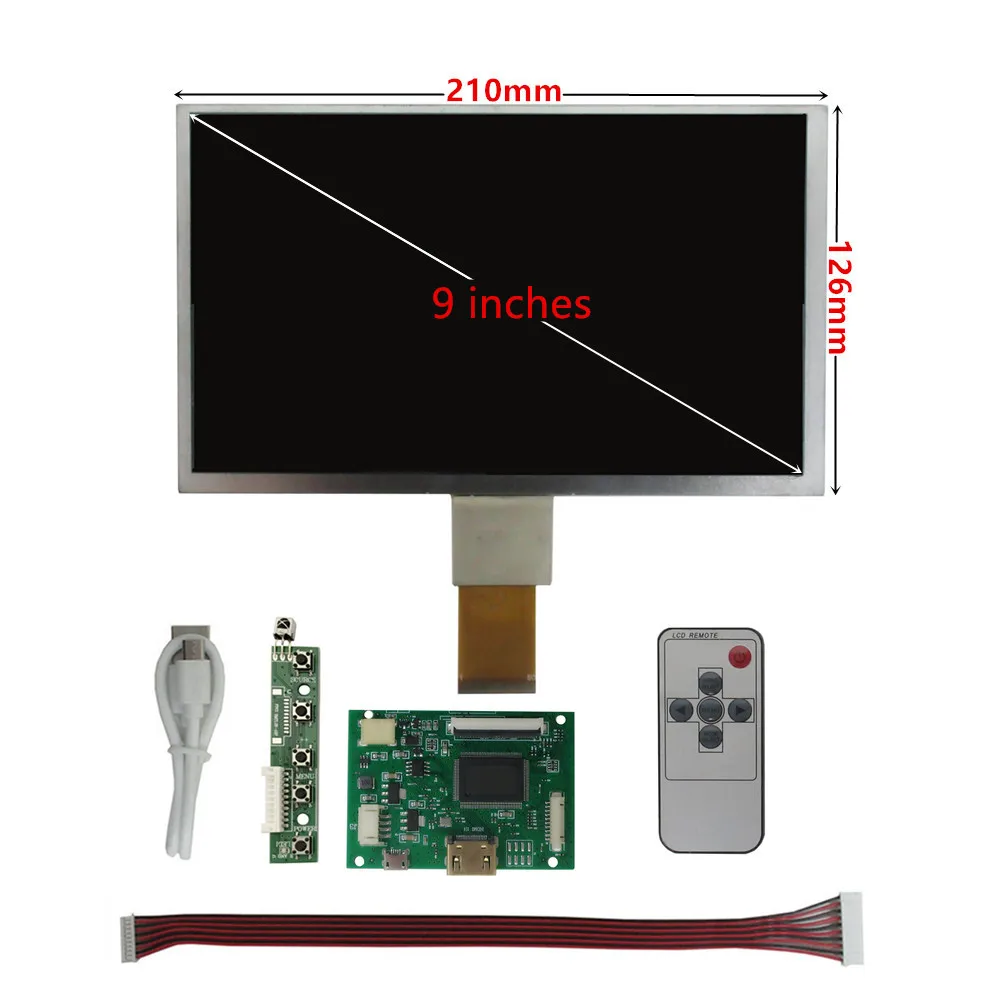 

9''1024*600 Screen Display LCD TFT Monitor With Driver Control Board HDMI-Compatible For Computer Orange Raspberry Pi 2 3 4