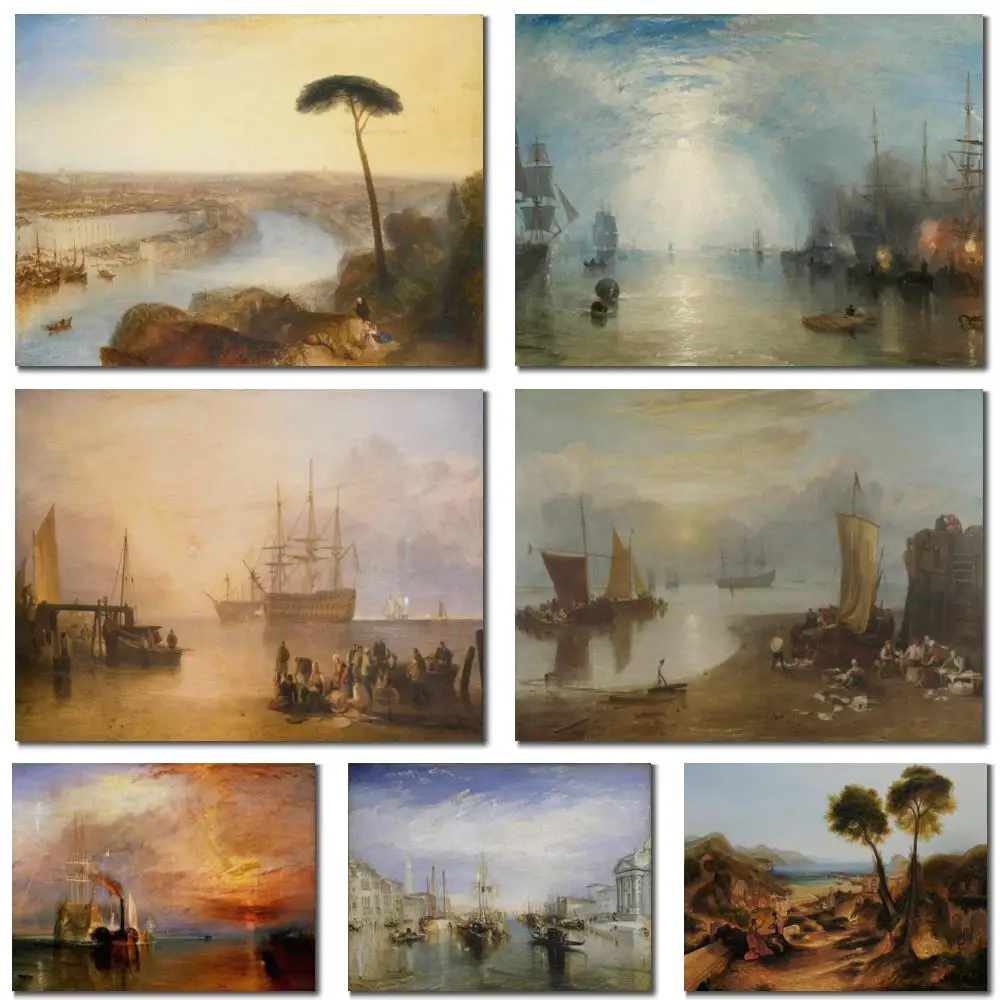 Romantic Seascape Canvas Art Grand Canal Venice Handmade J.M.W. Turner Painting Classic Landscape Modern Home Decor Large