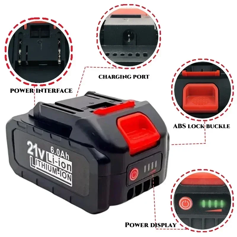 21V tool battery suitable for Makita 18650 rechargeable 5S2P lithium battery 3000mAh 18-21V Li-ion battery used for drills fans