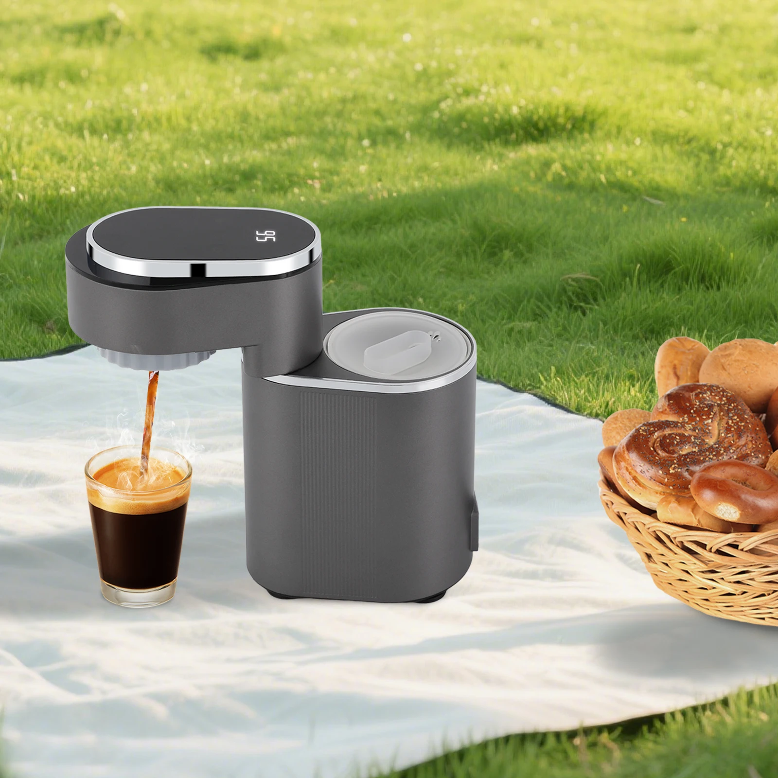 Moderne 600 W Mini-Kaffeemaschine, Reise-Espressomaschine, einstellbare Temperatur, Kaffee-Latte-Maschine