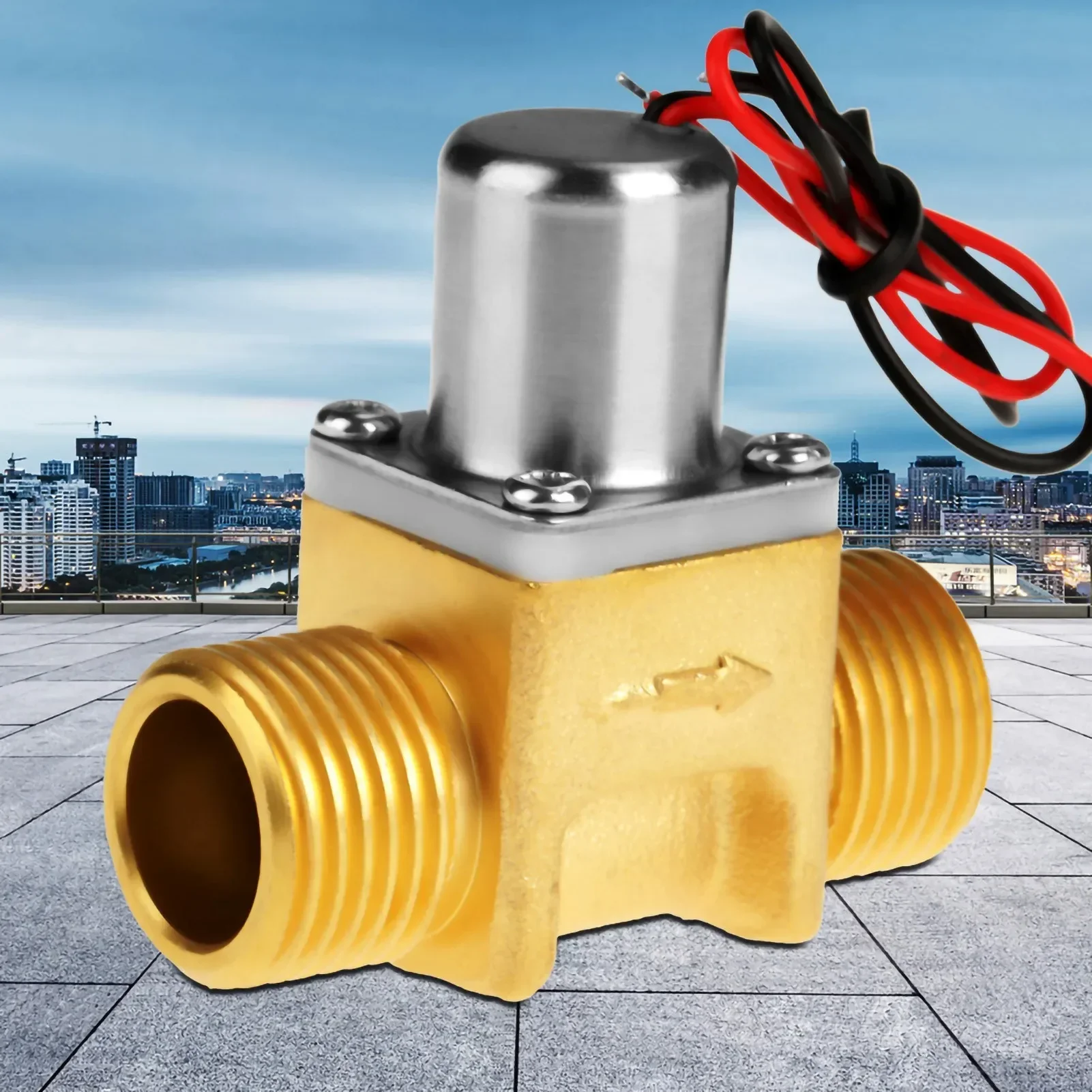 DC 4.5V 1/2" Water Flow Pulse Electromagnetic Valve Brass Solenoid Valve