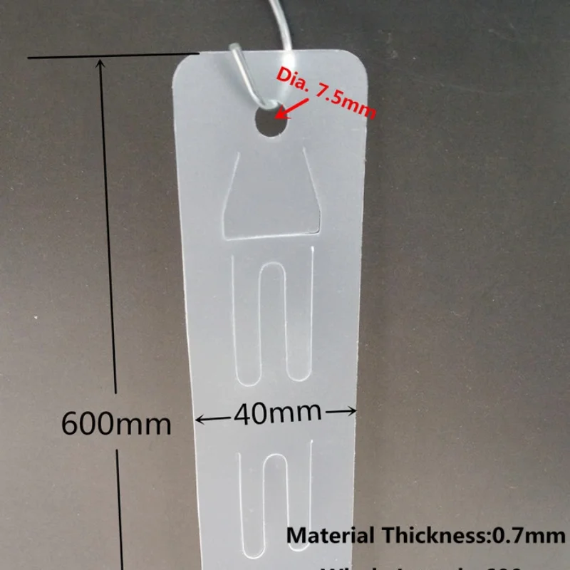 แถบพลาสติกคลิป L60cm 230ชิ้นแสดงผลิตภัณฑ์ป้าย PP ใสสำหรับร้านค้าปลีกซูเปอร์มาร์เก็ตการขายสินค้า