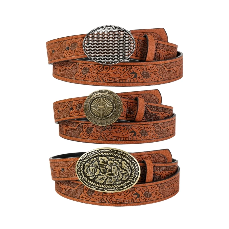 

Waist Belt Rock and Roll Cool Embossed Belt Cowboy Cowgirl Classical Belt