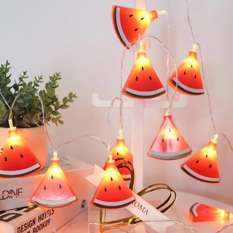 Party LED Rome Decoration Watermelon String Lights Indoor Party Atmosphere Christmas Battery USB Fairy Lights Curtains Wedding