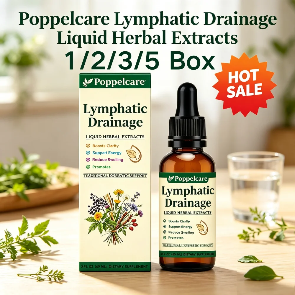 Poppelcare Lymphatic Care Herbal Drops 1/2/3/5 Box Support Lymph Flow Reduce Edema Daily Body Care Essence
