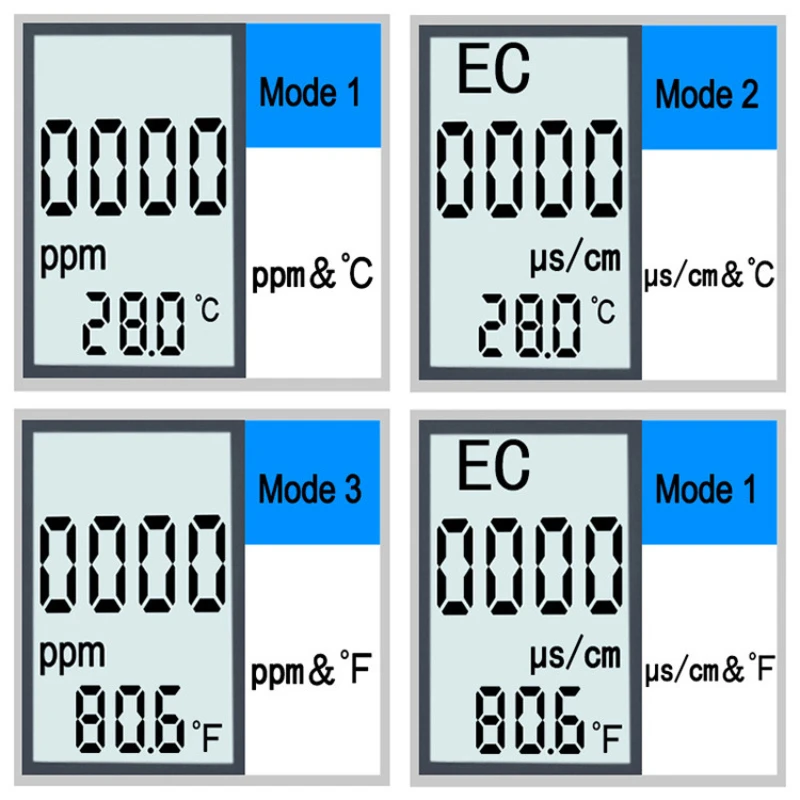 Cyfrowy tester jakości wody TDS EC Miernik Zakres 0-9990 Wielofunkcyjny miernik temperatury czystości wody Tester TEMP PPM