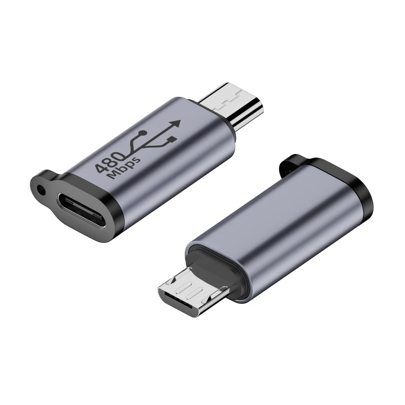 to Mini USB MicroUSB Adapter Micro USB to TypeC Mini USB Converter Connector Support Data Sync 480Mbps 18W
