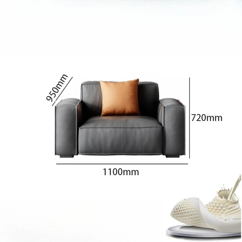 Casual sofa coffee table combination lunch break leather simple reception office sofa Italian style