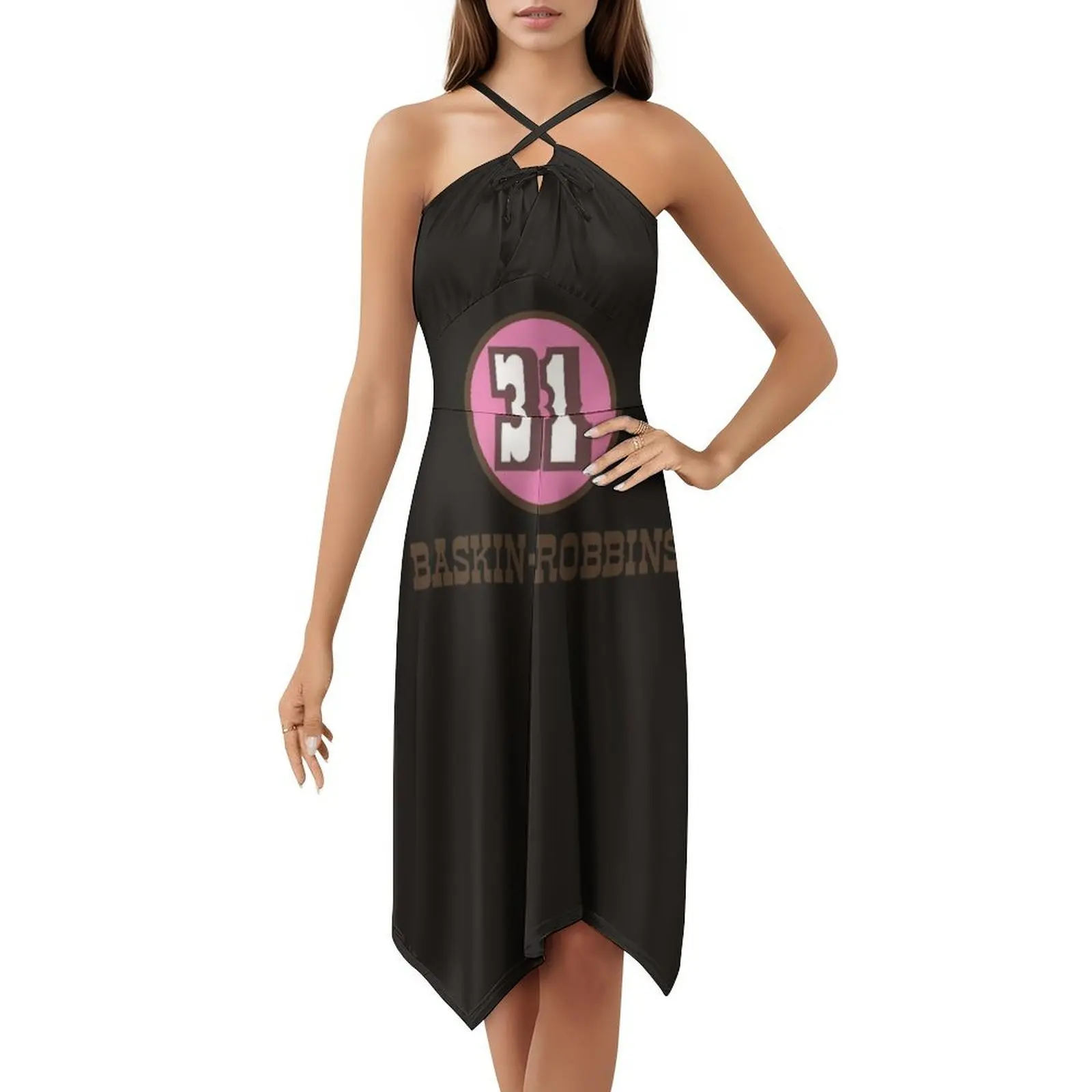 

60S-70S винтажное классическое богемное платье без рукавов с логотипом мороженого и несколькими принтами, пляжное вечернее платье для отдыха, женское