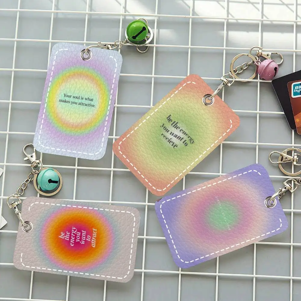 

Держатель для карт Aura Energy Law Of Attraction, подходит для кредитных и проездных карт, прямоугольный брелок из мягкой кожи, защитный чехол