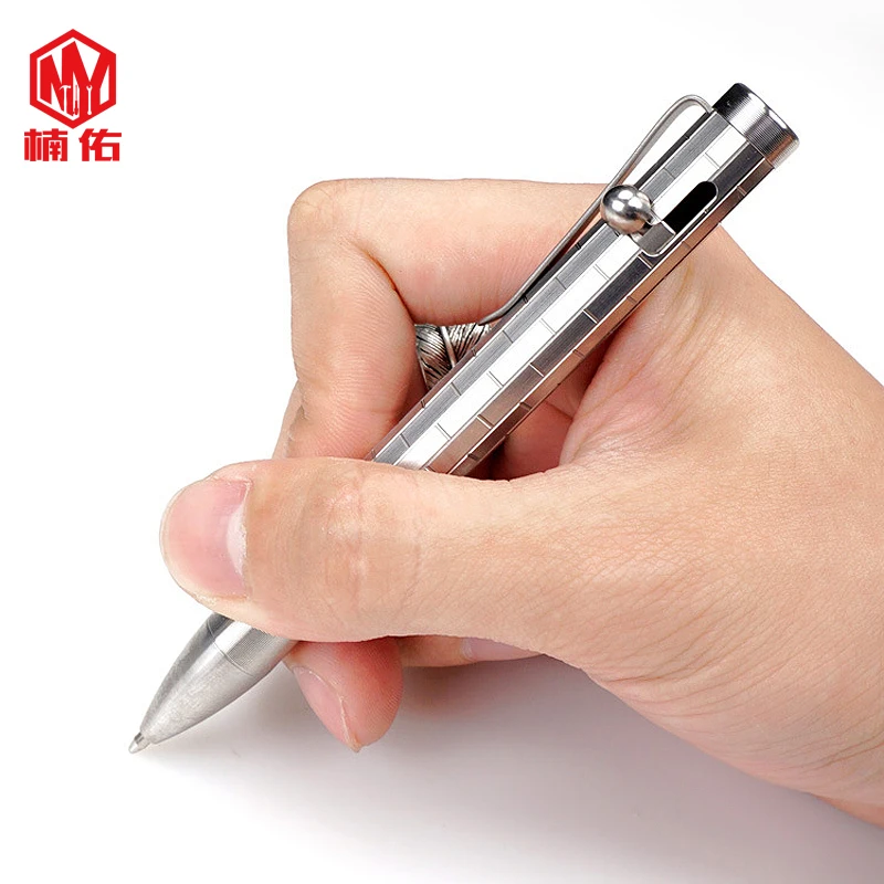 1PC Tactical Pen Alloy Titanium TC4 Short Bolt Pen EDC Outdoor Pocket Tool Tactical Self-defense Pen