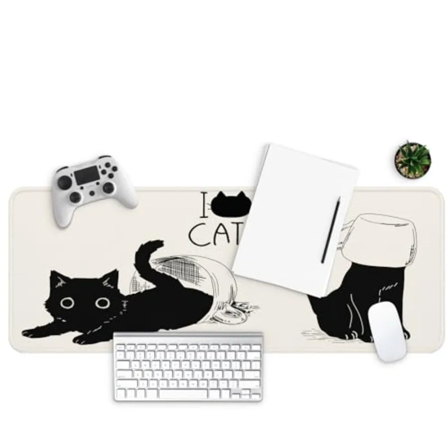Gaming Mouse pad, Large Laptop Mousepad, Full Keyboard Mat, Long Computer Mouse Mat for Home and Office, Anti-Slip Rubber Base,