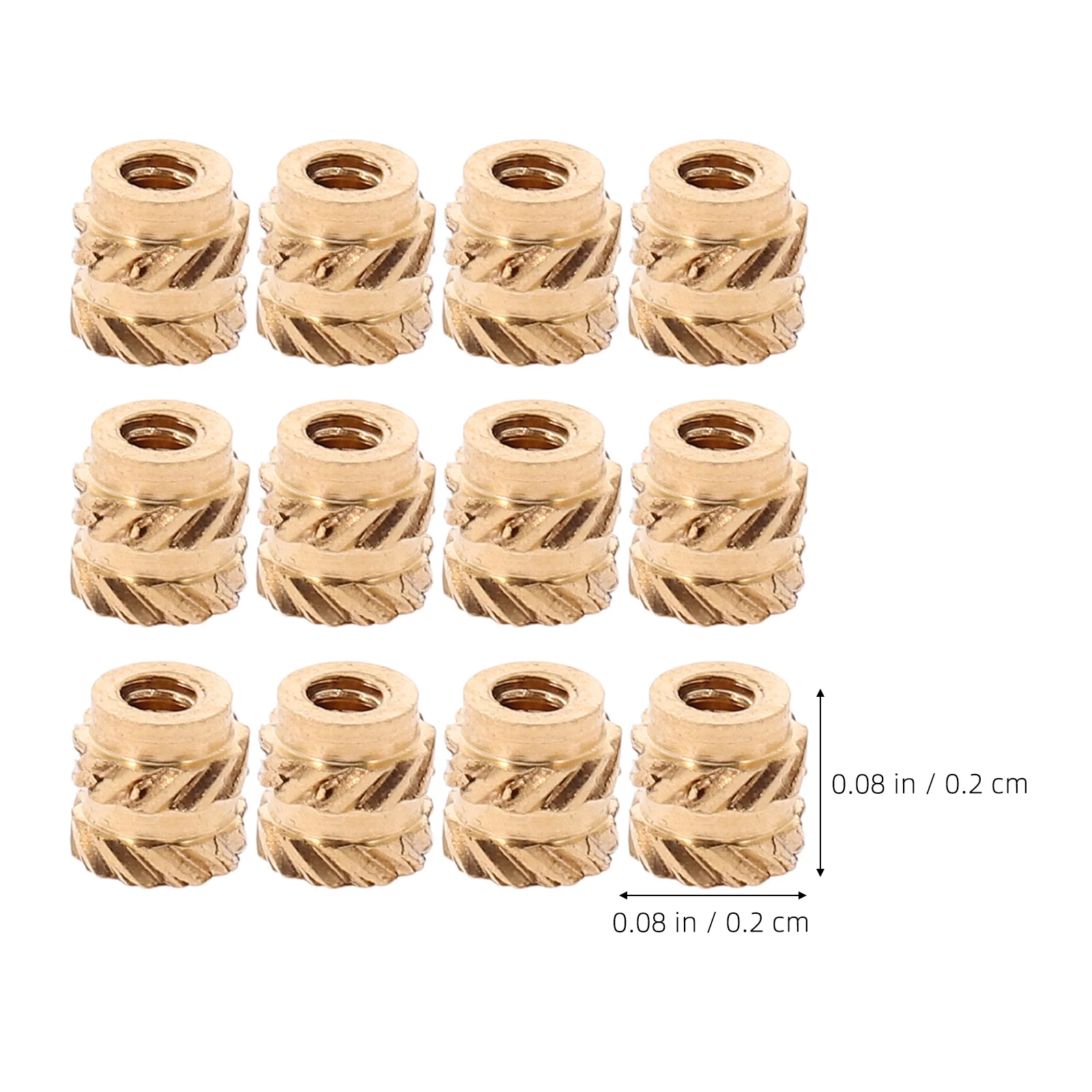 60Pcs Brass Knurled Threaded Insert Nut Serrated Heat Set Inserts for Wood Plastic 3D Printing DIY Hardware Threaded Insert Nut