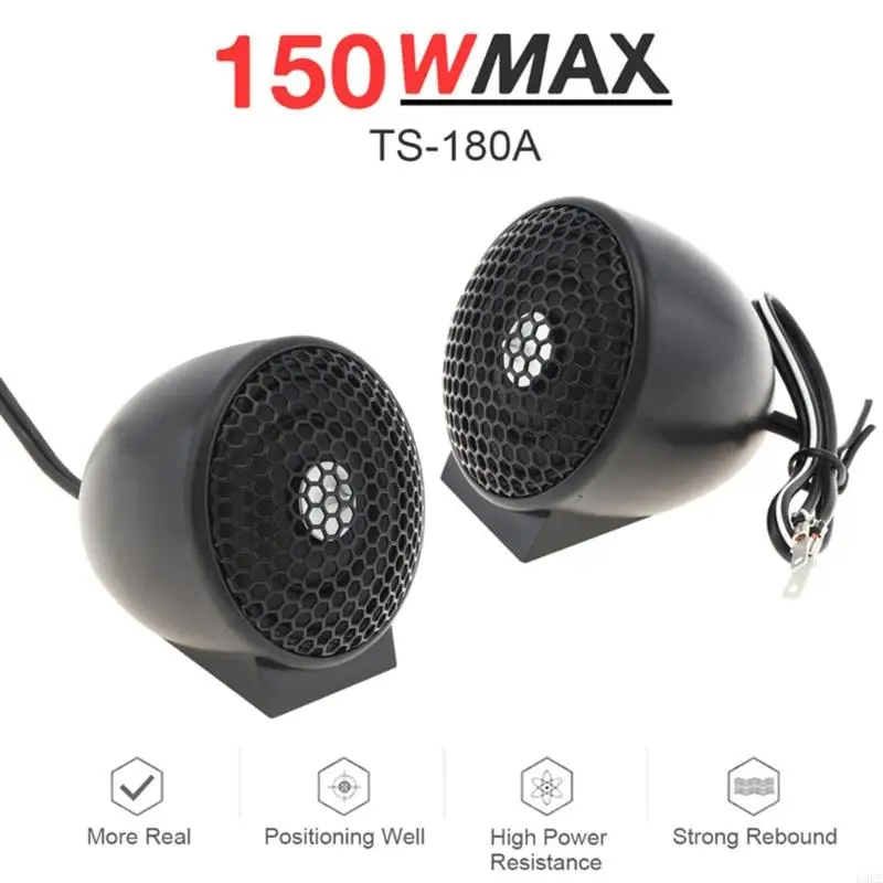 

Upgradess Car Sound Upgrades Double Silk Film Tweeters 150W Output for Vehicles H9EE