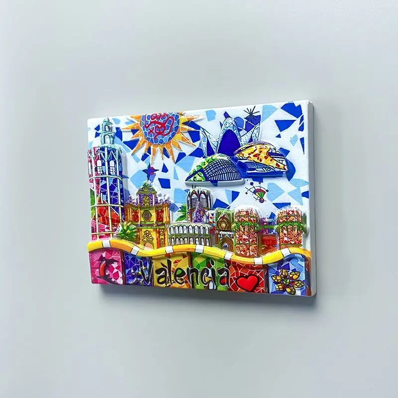 Spain Valencia Tourist Souvenirs Refrigerator Magnets Creative Personalized Home Decorations Three-dimensional Magnetic Stickers