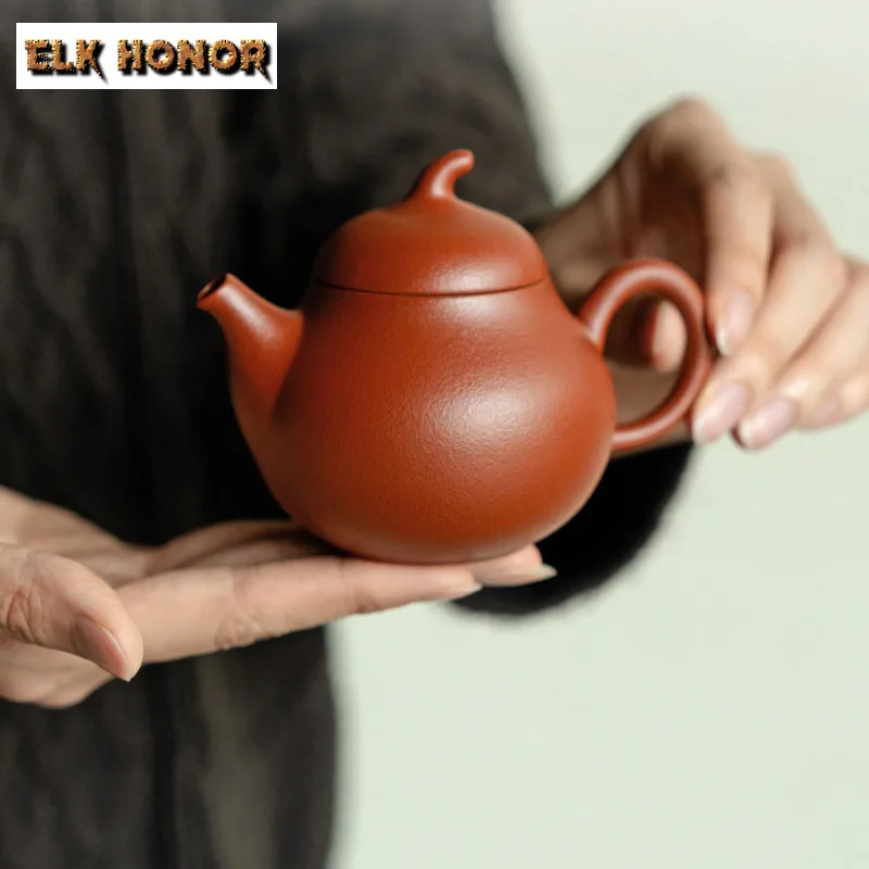 Boutique Purple Clay Small Eggplant Teapot 1 Pot 1 Cup Kung Fu Tea Set Portable Travel Cloth Handbag Person Tea Making For Women