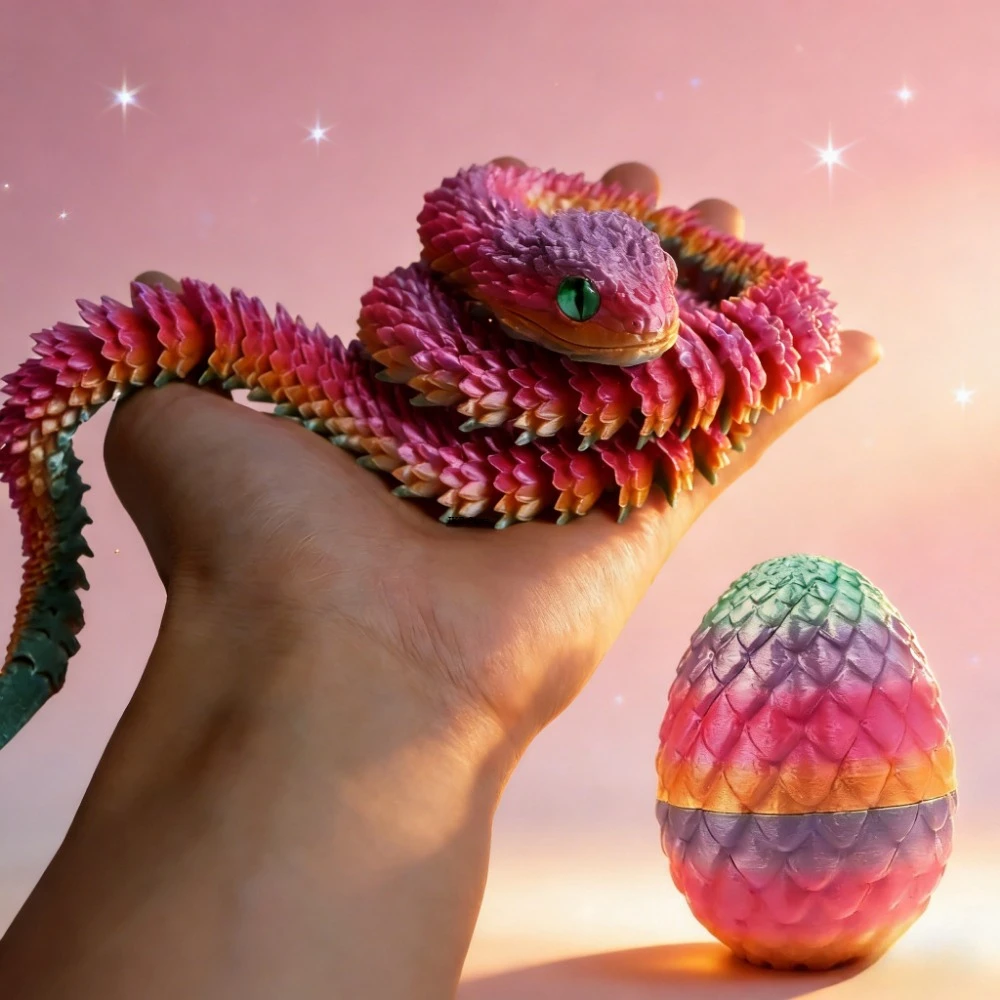 3d Printed Toys Home Decoration Desktop Decorations Anime Figures Articulating Home Decor Items 3D Printing Snake Eggs Rotating