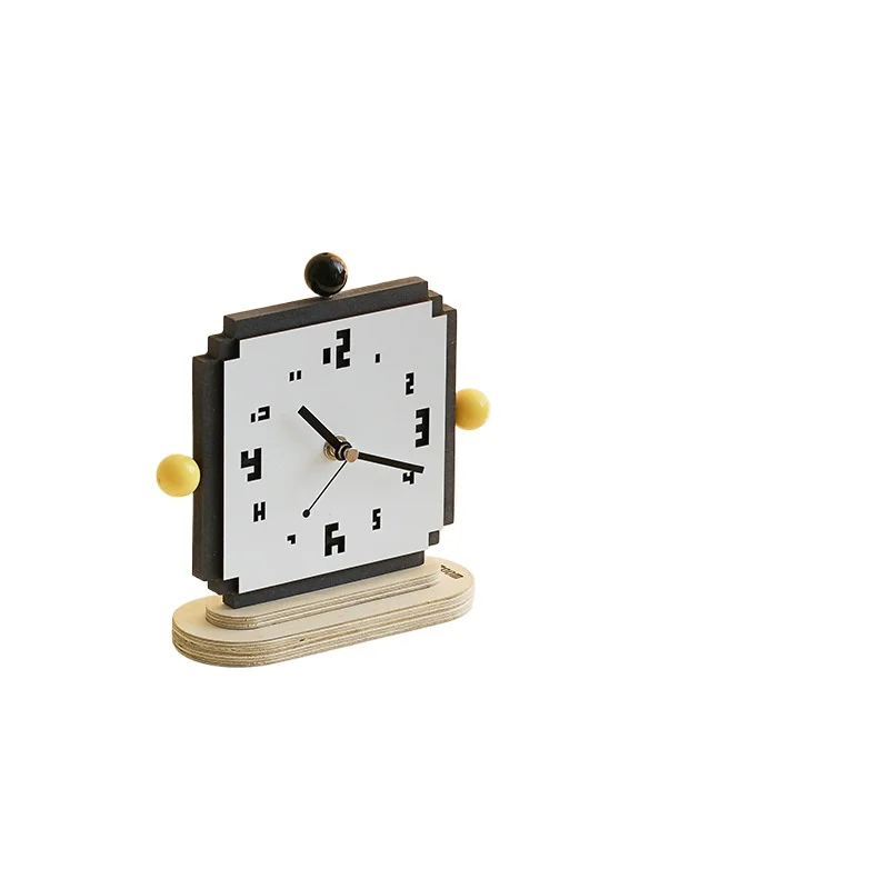 

Modern creative pixel ornament living room desktop clock watch light luxury high sense