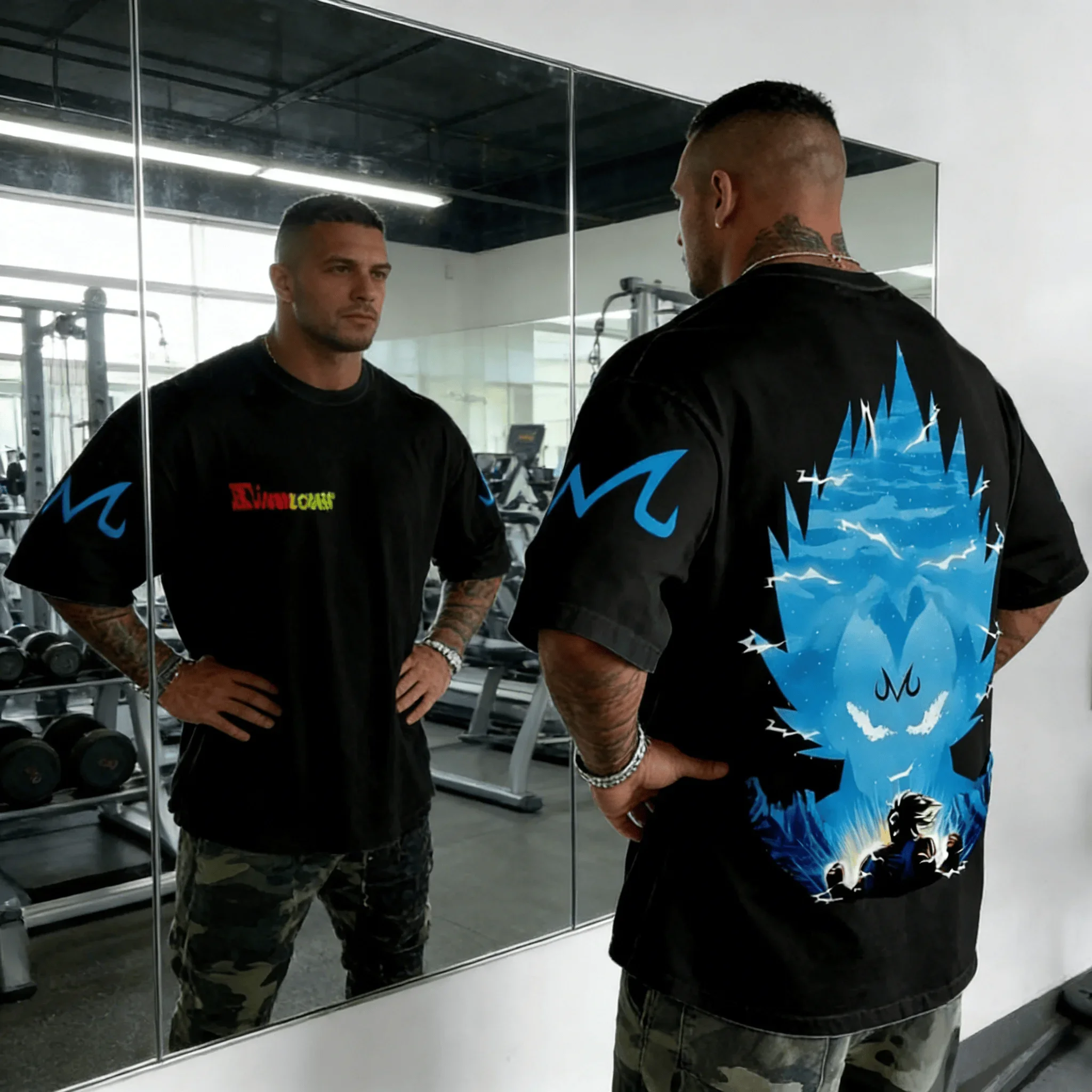 

Мужская футболка Majin Vegeta с принтом Dragon Ball, уличная одежда в стиле аниме, из чистого хлопка, оверсайз, винтажная, с эффектом потертости, разноцветная, унисекс