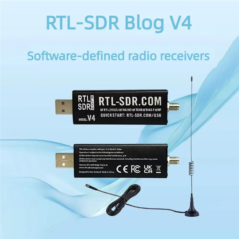 

-WSFS RTL2832U RTL-SDR Blog V4 R828D 1PPM TCXO SMA RTLSDR Software Defined Radio Receiver Multipurpose Antenna