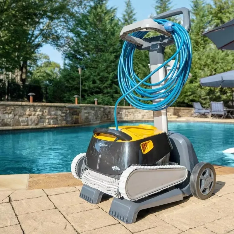 Dolphin Triton PS con limpiador robótico para piscinas Powerstream Inground, giratorio mejorado con carrito