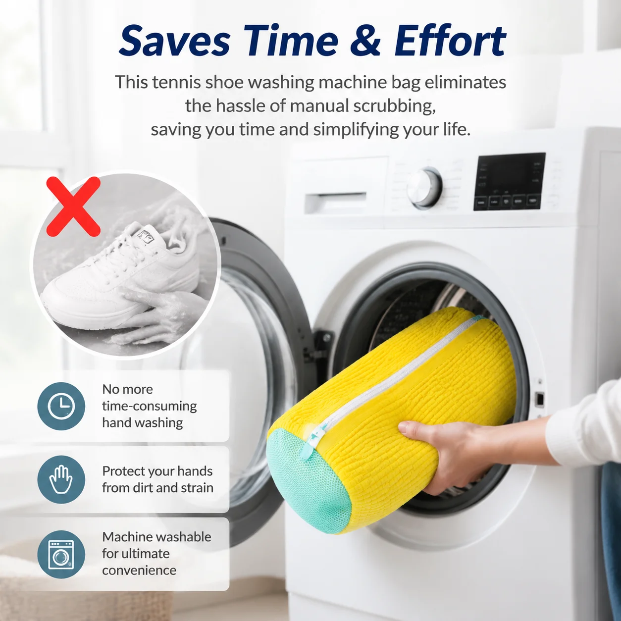 Shoe Washing Machine Bag Laundry Shoe Bag for Washer and Dryer Reusable Shoe Cleaning Bag for Sneakers Tennis Shoes 1PCS view 4