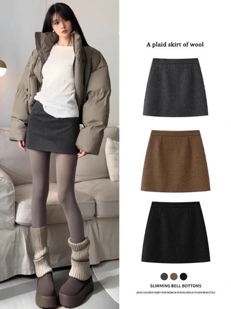 

Новая женская юбка А-силуэта большого размера, эластичная, с высокой талией, приталенная, для фигуры «груша», в корейском стиле, для повседневной носки