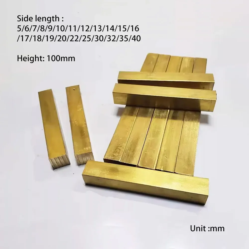 

NSONENS 1 шт. 14/15/16/17/18/19/20/22/25/30/32/35/40 мм, боковая длина, латунный равносторонний квадратный стержень, твердая четырехсторонняя палка Stri