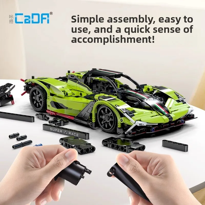 

CaDA1:10 ratio Le Mans APP programming racing remote control car building blocks super sports car Rc toys children's gift