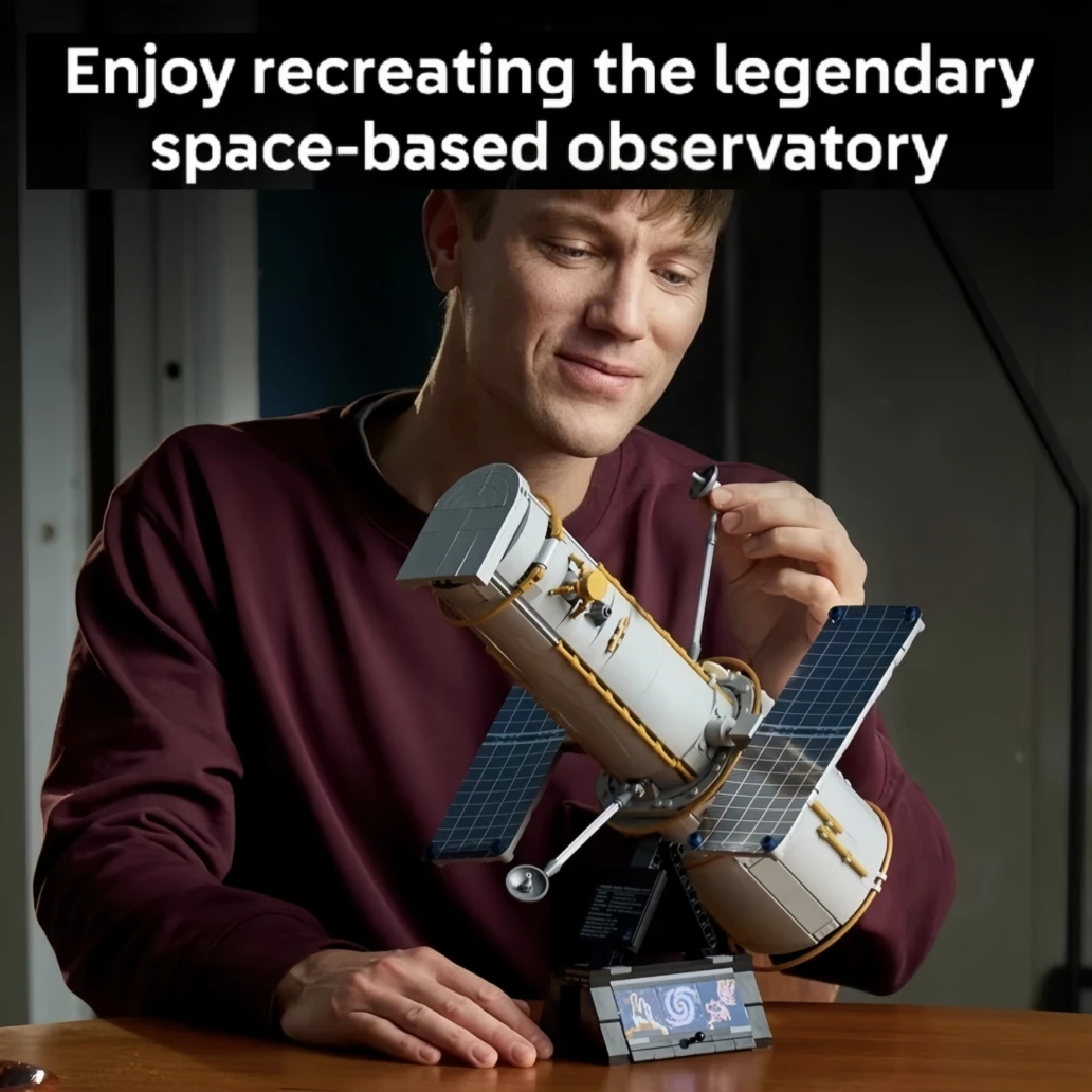 1252pcs Observatory Space Exploration Satellite Orbital Space Telescope Building Block Puzzle Model Toys Birthday Ornament Gifts