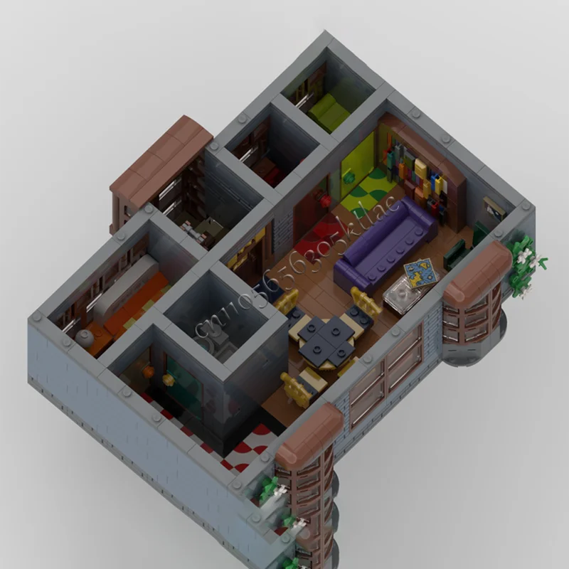 3371 PCS MOC Creative City Street View Modular 3 Stories Apartment Complex Model Architecture Building Block Kid Brick Toy Gift