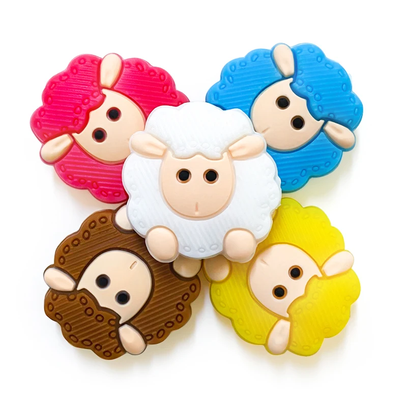 10pcs Multicolor Silicone Sheep Beads BPA Free Teething Infant Chewable Dummy Gift Necklace Pacifier Toy Accessories
