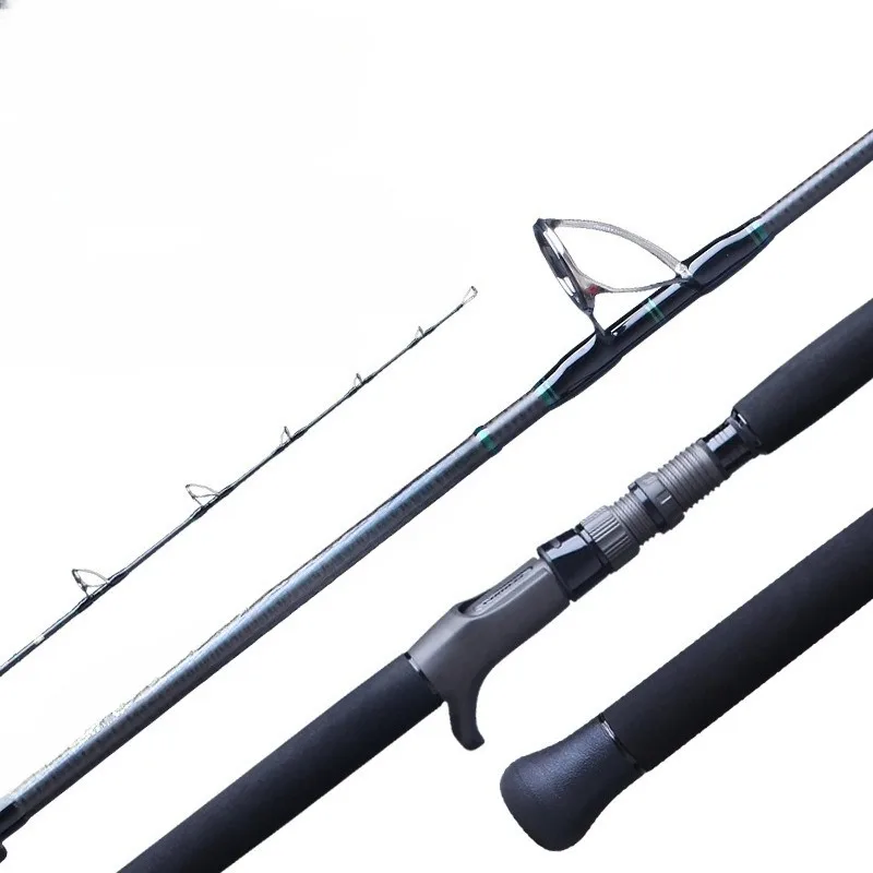 Black Zun iron plate rod boat fishing rod deep sea single section gun handle straight handle 1.55 meters