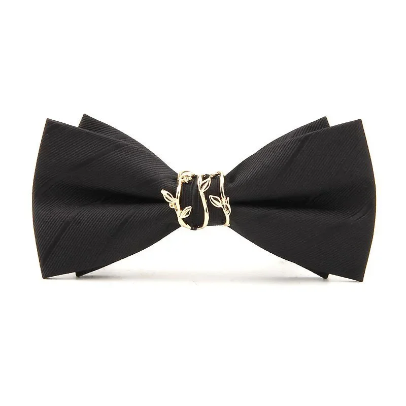 Men\'s wedding grooms striped metal straight branch bow tie Wedding banquet fashion bow tie