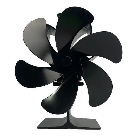 6 Blade High Temperature Fireplace Fan Wind Fan for Wood Stove Kerosene Stove and Heating Stove Heat-powered Stove Quiet Fan