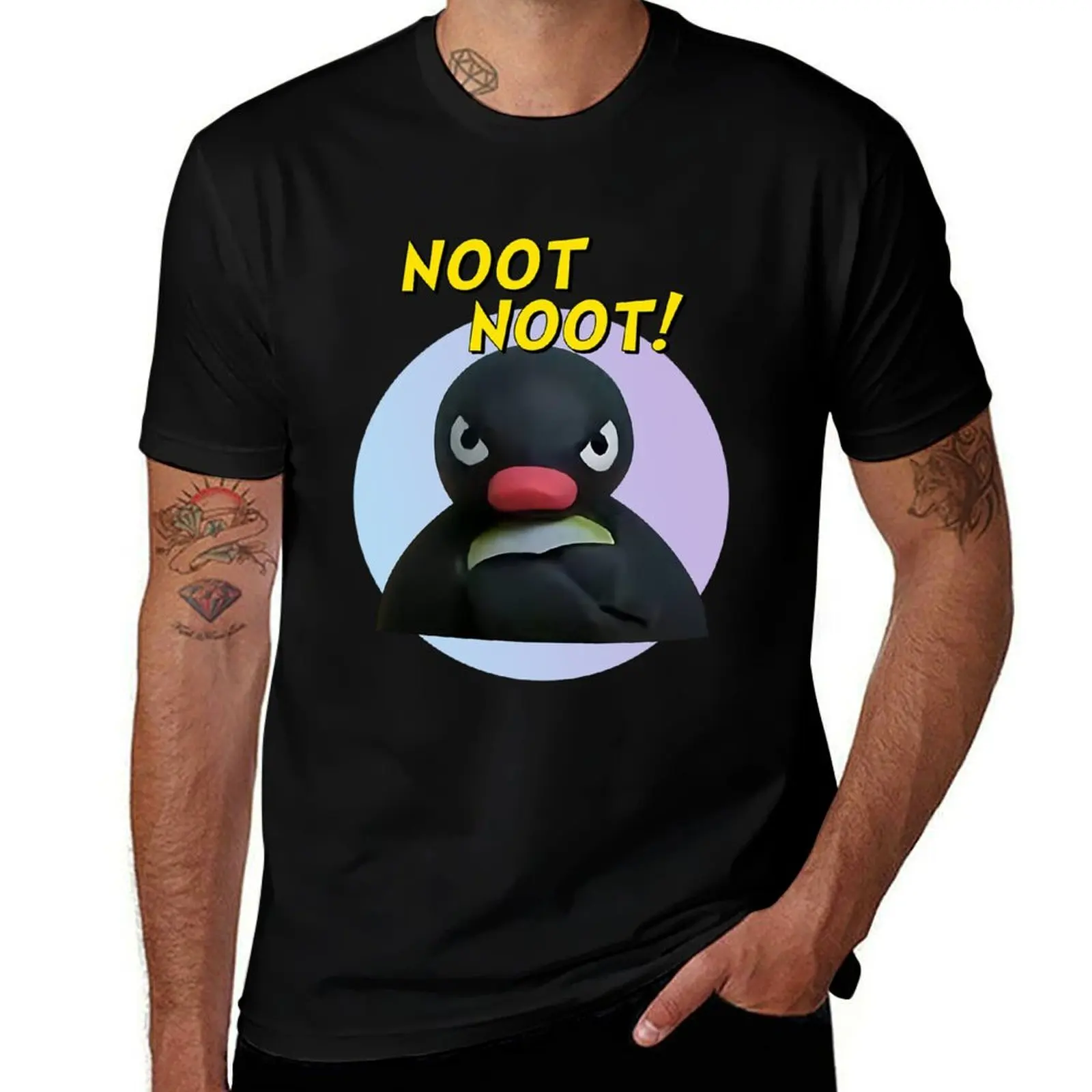 

Grumpy Pingu Noot Noot Meme T-Shirt funny meme t-shirts graphic t shirt vintage vintage clothes mens tall t shirts
