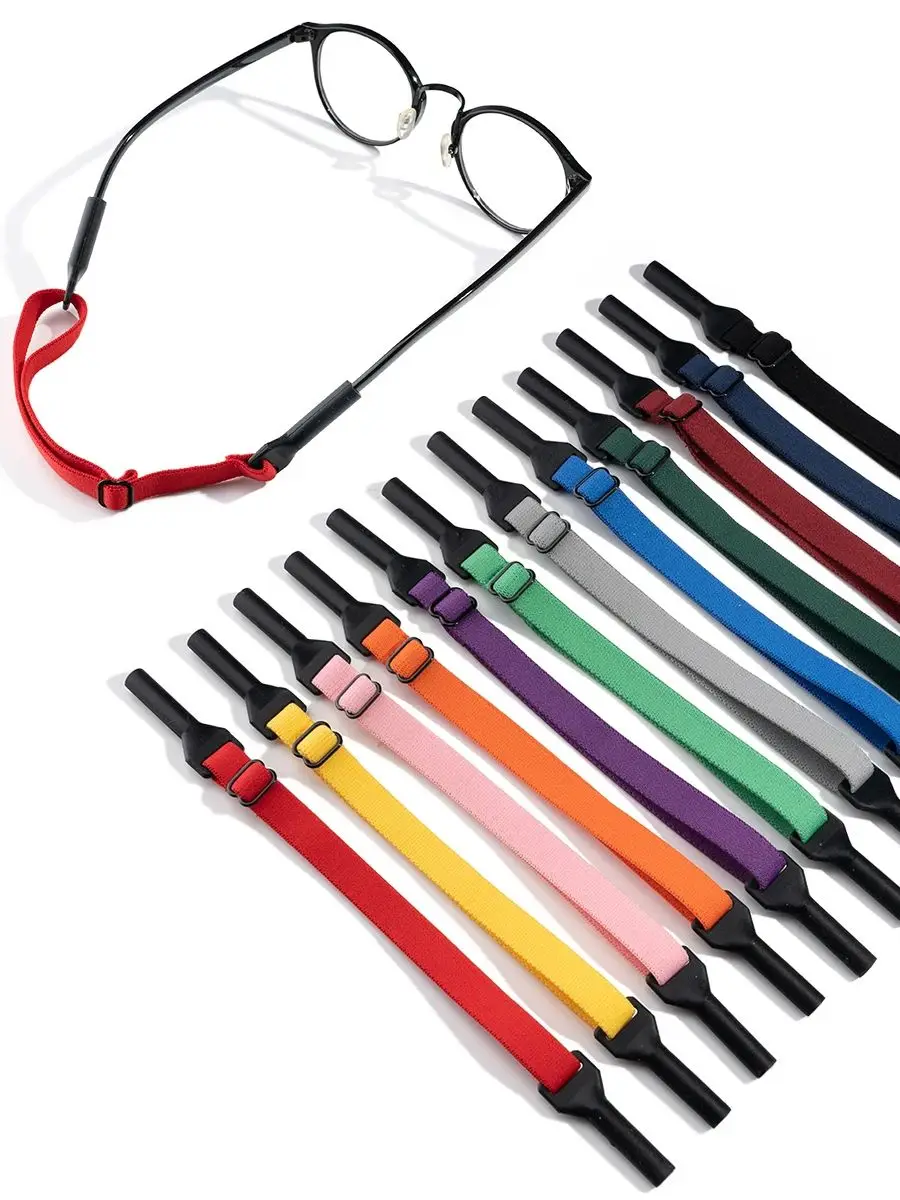 Corde élastique colorée en Polyester et Silicone, sangle de lunettes en métal, accessoires de fixation de cadre antidérapant pour adultes