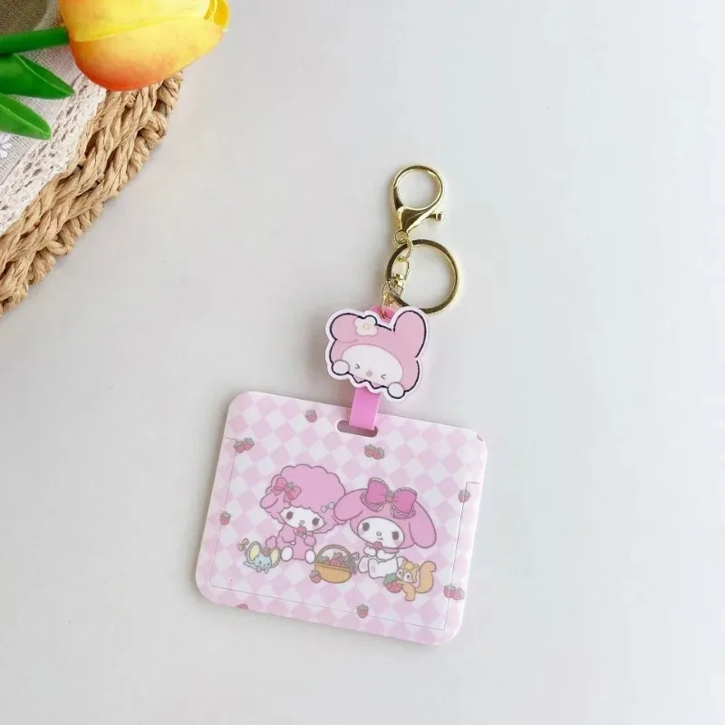 Sanrios Kuromi Cinnamoroll Purin Dog Borsa per tesserino Simpatico cartone animato My Melody Anime Porta badge credenziale ID studente Carta di credito