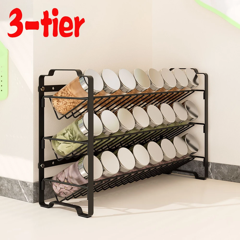 3 Tier Wall Mounted Kitchen Organizer Spice Rack Countertop Free Standing Herb Jars Shelf Sauce Salt Seasoning Storage Basket