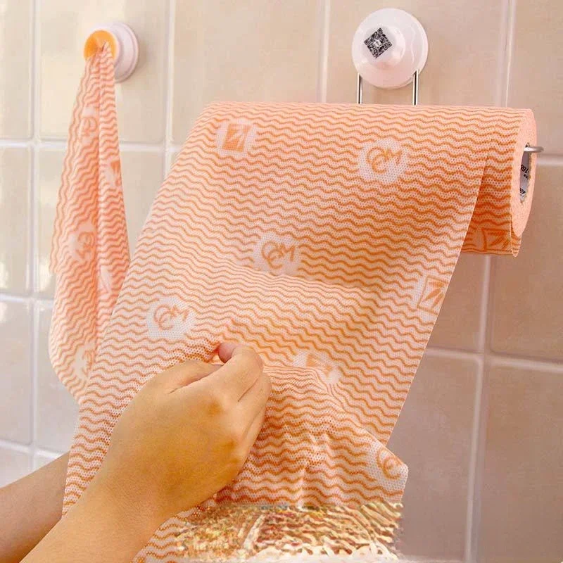 

55 штук утолщенной антипригарной масляной ленивой тряпки в рулоне кухонной нетканой одноразовой кухонной тряпки, оптовая продажа с фабрики