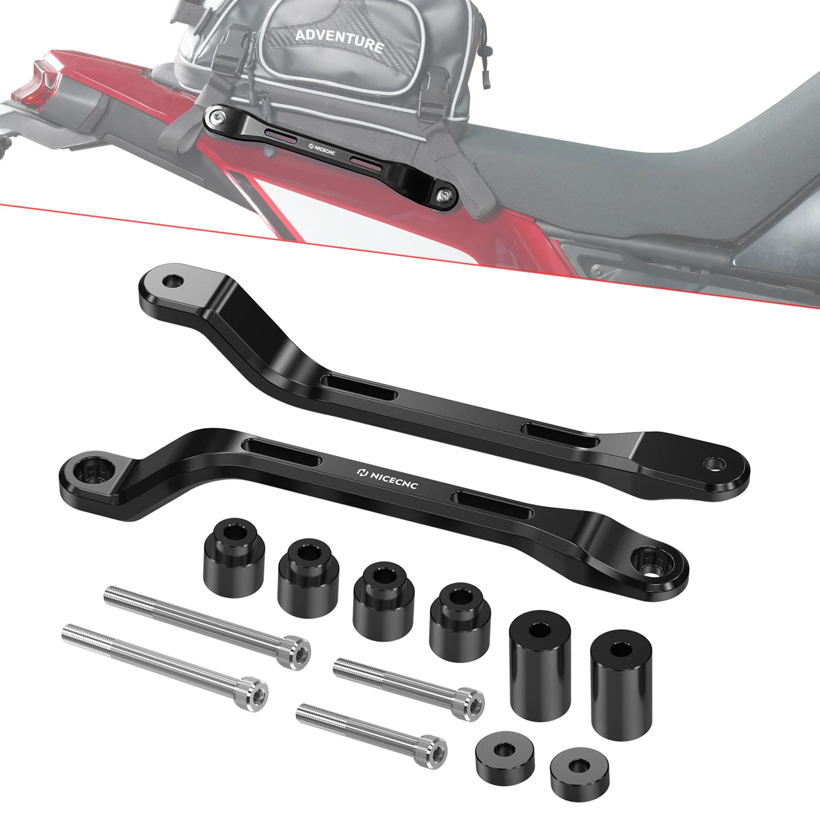 

Motorcycle Rear Seat Armrest Saddlebags Strapping Handrail Grab Handle for Yamaha Tenere 700/Rally XTZ700 2019 2020-2024