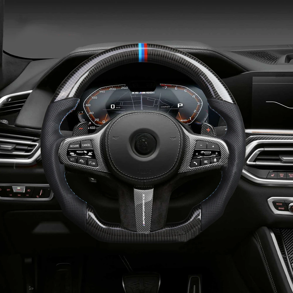 Real Carbon fiber steering wheel fit for  5series G30 G31 G38 M5 F90 2018-2022   Custom  