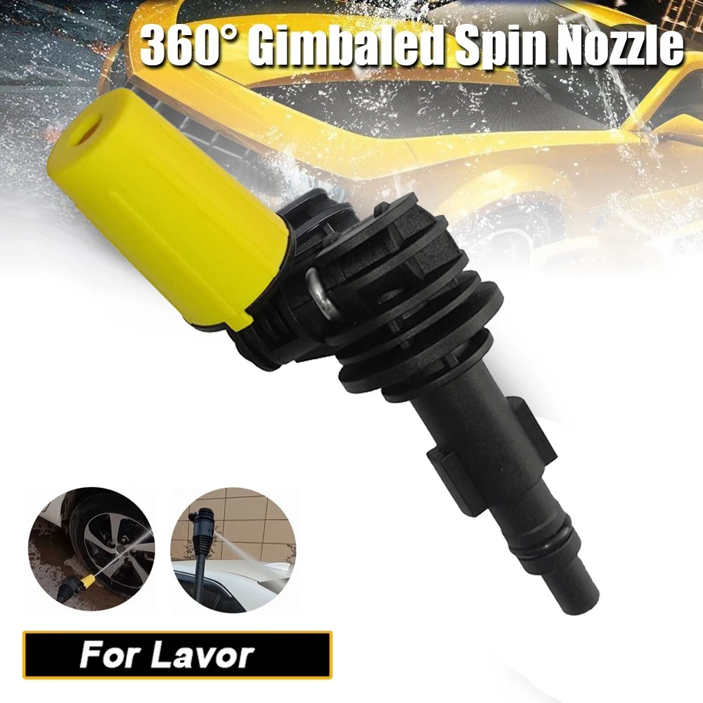 Wash-Gun Nozzle 360 degree Gimbaled Rotating Nozzle Pressure Washer Spray Nozzle for Lavor