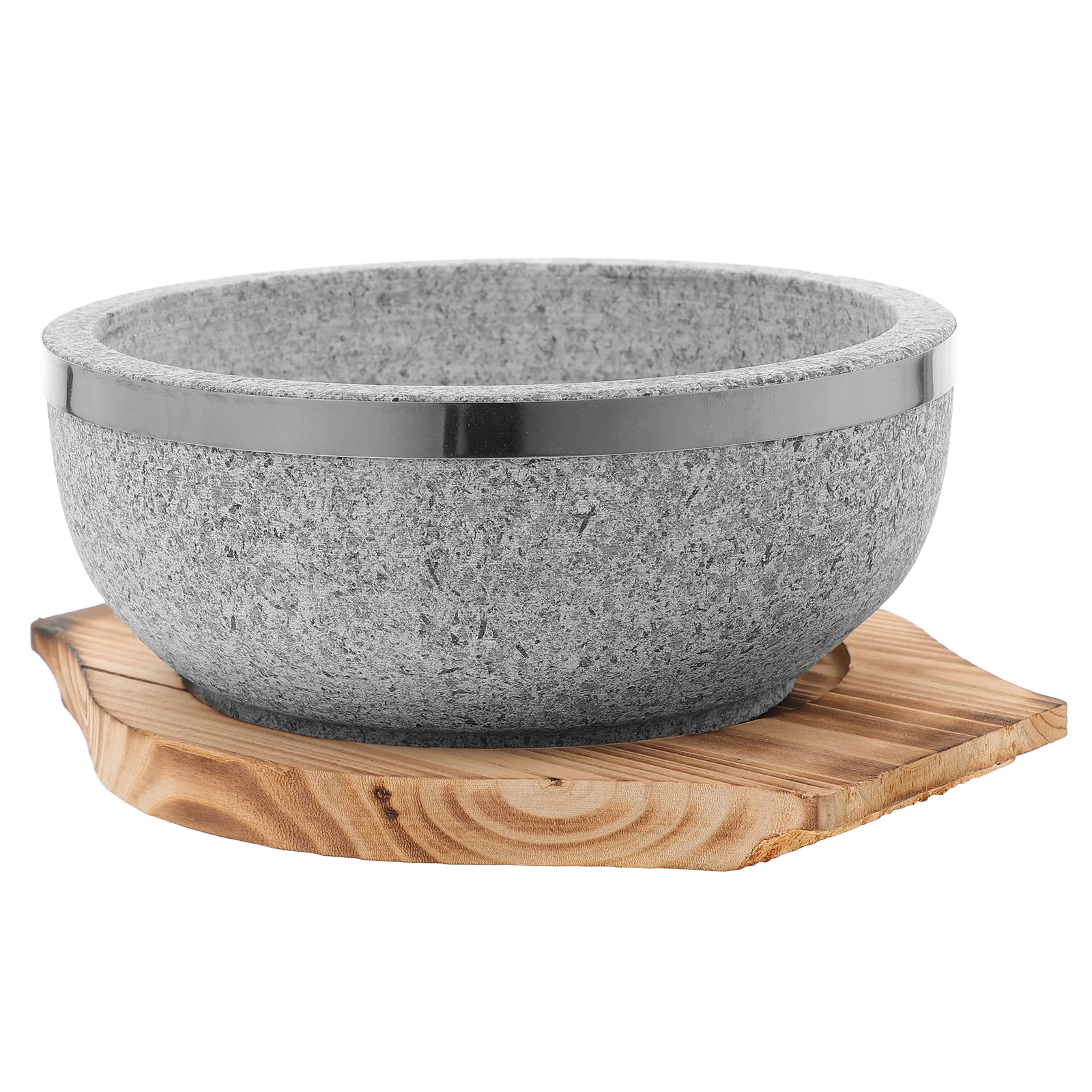 

Cooking Stone Pot Multi-function Food Bowl Soup Daily Use Rice Natural Portable Noodle Wood Mixing Serving