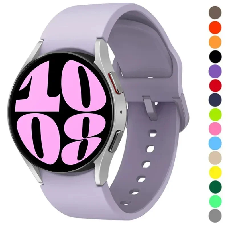 20mm Silikon armband für Samsung Galaxy Uhr 4 6 klassische 47mm/46mm 5 pro 45mm keine Lücken Armband