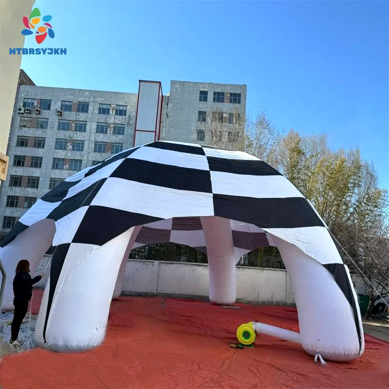Black And White Inflatable Gazebo Tent Party Props for Outdoor Activities Instant Setup Quick Inflatable Canopy for Events