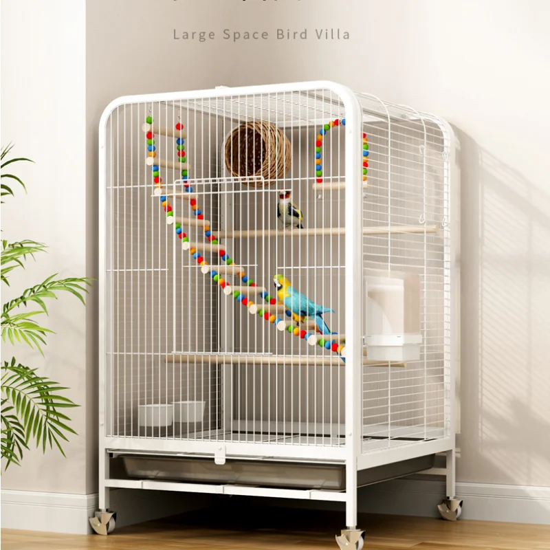 Toys White Bird Cage Accessories Parrot Palomas Passaros Bird Feeder Gaiola Hammocks Cage Pour