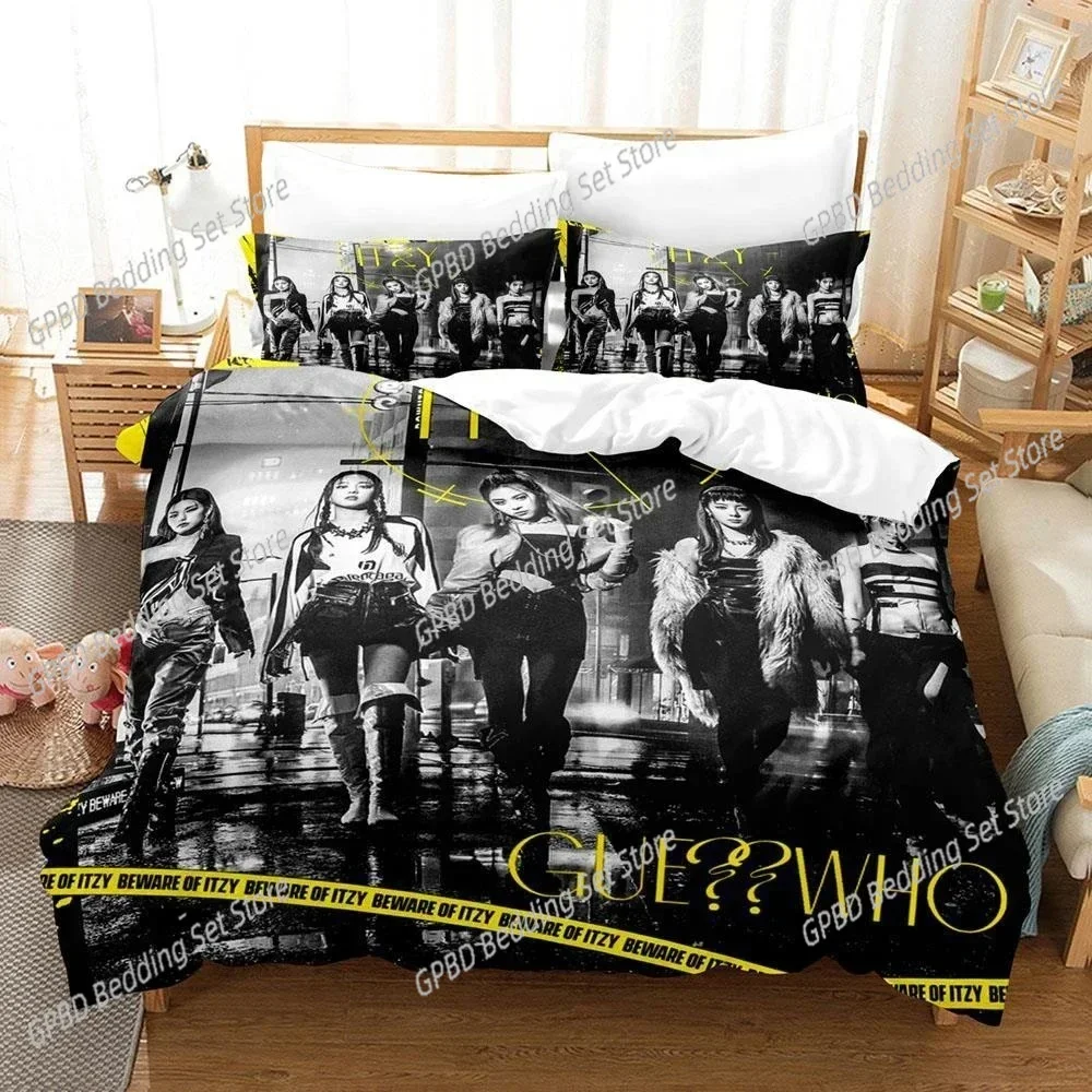 3D Printed Kpop Group ITZY Bedding Set Single Twin Double Queen King Cal King Size Bed Linen Set